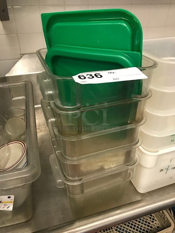 Five 4 Qt Ingredient Bins w/ Lids