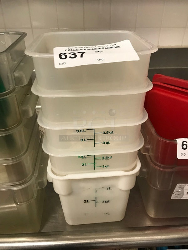 Five 3.5 Qt Ingredient Bins