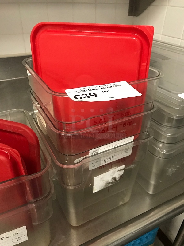 Three 8 Qt Ingredient Bins w/ Lids - Image 1 of 1