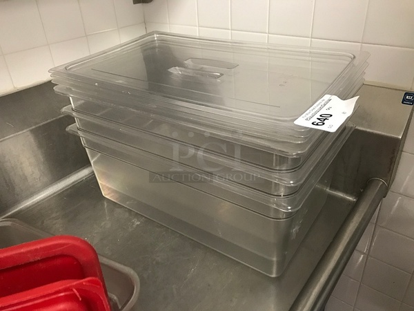 Three Clear Plastic Salad Tubs