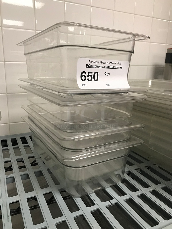 Four 1/3 4" Clear Plastic Insert Pans - Image 1 of 1