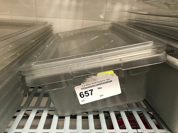 One Clear Plastic Salad Bins w/ Lids - Image 1 of 1