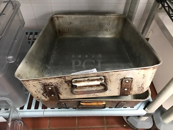 Two Aluminum Strap Roasting Pans - Image 1 of 1