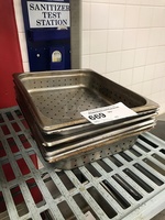 Six 1/2 3" Perforated Stainless Steel Insert Pans