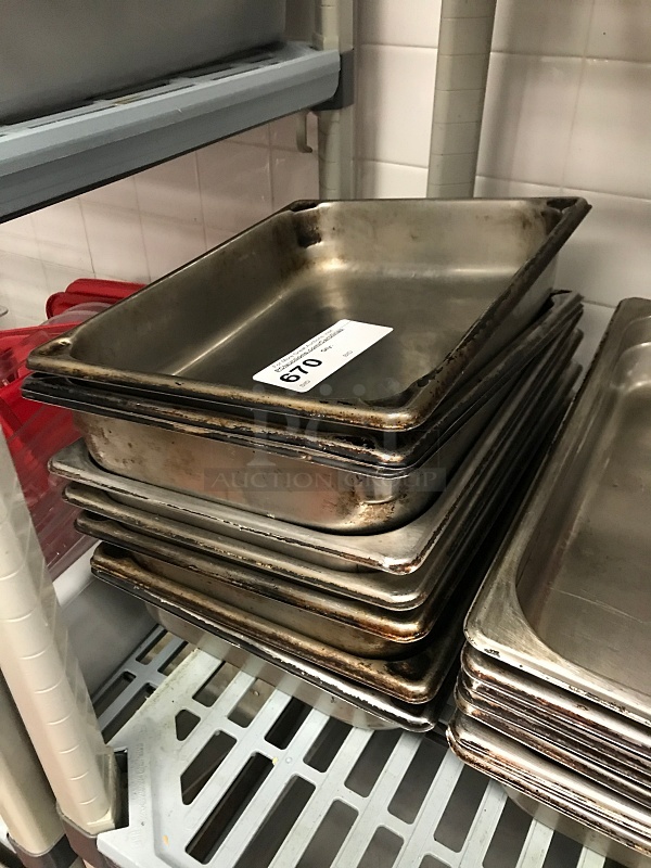 Eight 1/2 3" Stainless Steel Insert Pans - Image 1 of 1