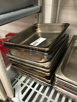 Eight 1/2 3" Stainless Steel Insert Pans