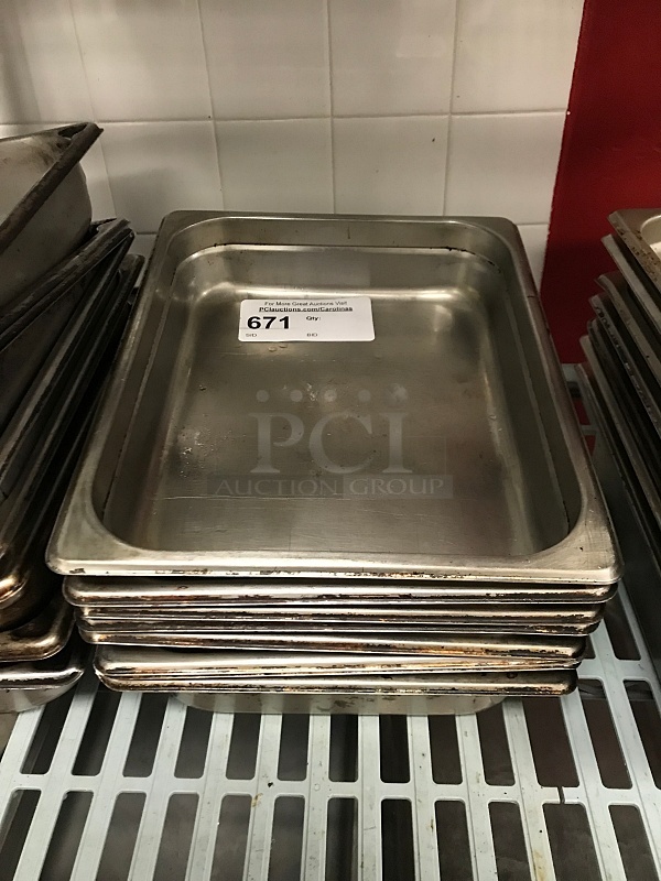 Eight 1/2 3" Stainless Steel Insert Pans - Image 1 of 1