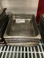 Eight 1/2 3" Stainless Steel Insert Pans