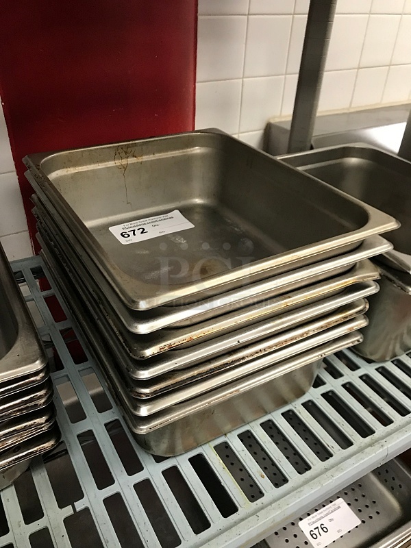 Seven 1/2 3" Stainless Steel Insert Pans - Image 1 of 1