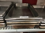 Six Full Size 4" Stainless Steel Insert Pans