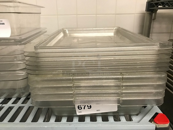 Four Clear Plastic Salad Bins w/ Lids