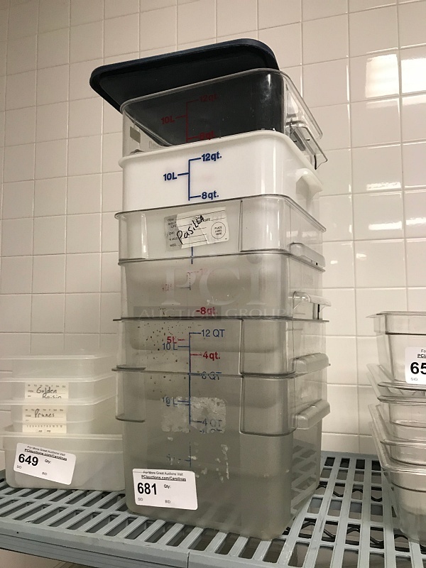 Six 12 Qt Ingredient Bins