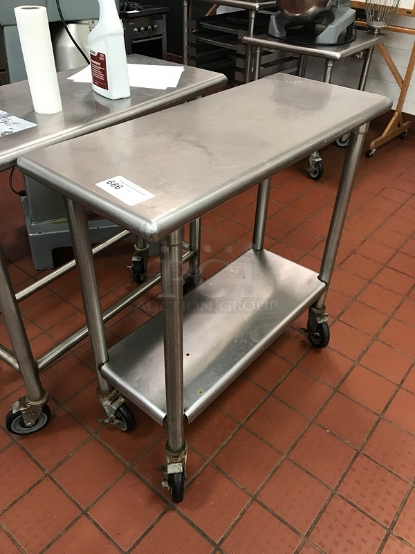 Stainless Steel Work Table w/ Undershelf on Casters