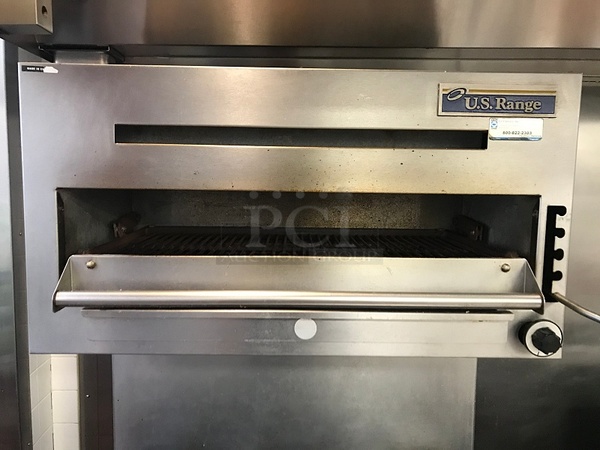 U.S. Range C836-6 36" Heavy Duty 6 Burner Range With Standard Oven And Salamander Grill Natural Gas, Tested & Working! - Image 3 of 5