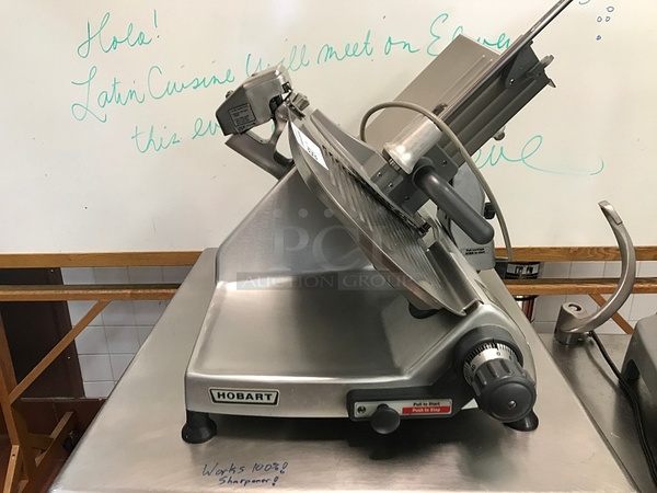 Hobart 2812 Manual Meat & Cheese Slicer on Stainless Steel Equipment Stand, 115v 1ph, Tested & Working! (See Video) - Image 4 of 6