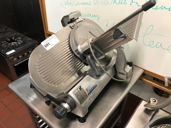 Hobart 2812 Manual Meat & Cheese Slicer on Stainless Steel Equipment Stand, 115v 1ph, Tested & Working! (See Video) - Image 5 of 6