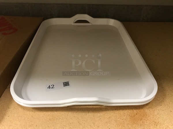 NEW! Two White Plastic Serving Trays