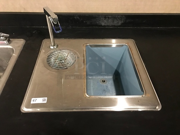 Black Wooden Counter w/ Hand Sink & Drop In Ice Well - Image 3 of 3