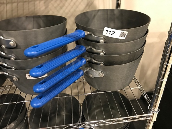 NEW! Four Lincoln Wear-Ever 5.5 Qt Anodised Aluminum Saucepans w/ Insulated Grip - Image 1 of 3