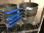 NEW! Four Lincoln Wear-Ever 5.5 Qt Anodised Aluminum Saucepans w/ Insulated Grip