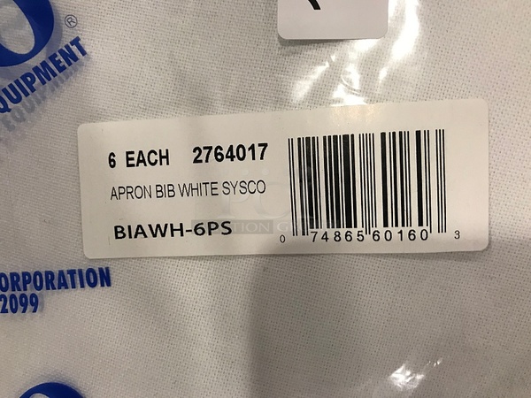 NEW! Six Sysco White Aprons - Image 2 of 2
