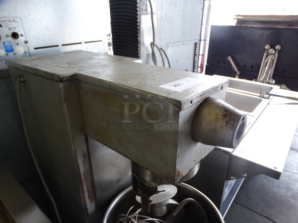 AWESOME! Univex Model M30 Metal Commercial Floor Style 30 Quart Planetary Mixer w/ Metal Mixing Bowl, 2 Dough Hooks and Whisk Attachment. 115 Volts, 1 Phase. 21x29x51. Tested and Working! - Image 5 of 9