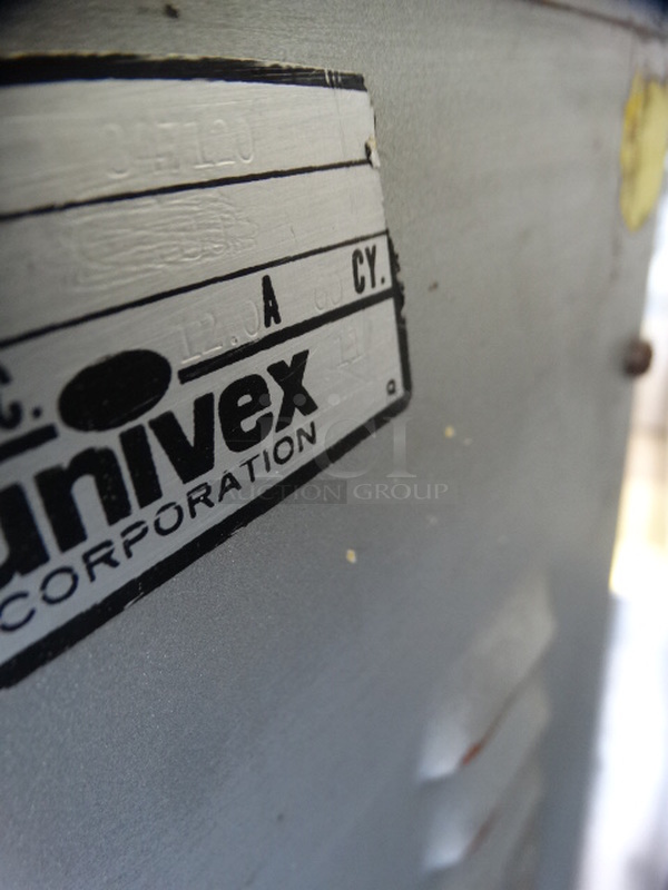 AWESOME! Univex Model M30 Metal Commercial Floor Style 30 Quart Planetary Mixer w/ Metal Mixing Bowl, 2 Dough Hooks and Whisk Attachment. 115 Volts, 1 Phase. 21x29x51. Tested and Working! - Image 8 of 9