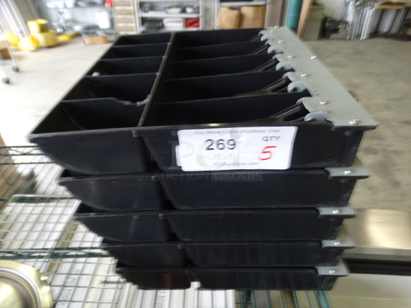 5 Black Poly Cash Drawer Inserts. 14x12x2. 5 Times Your Bid!