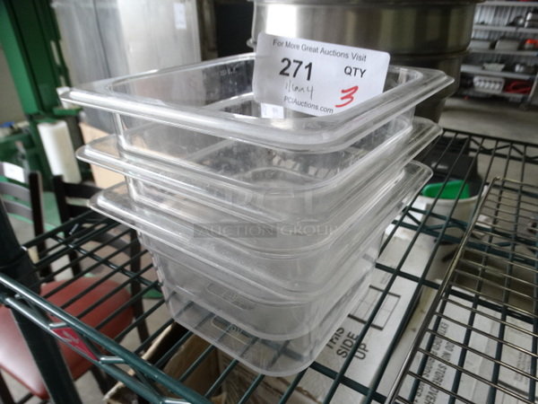 3 Poly Clear 1/6 Size Drop In Bins. 1/6x4. 3 Times Your Bid! - Image 2 of 3