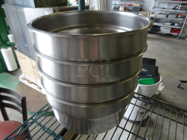 4 Stainless Steel Cylindrical Drop In Bins. 11x11x6. 4 Times Your Bid! - Image 3 of 3