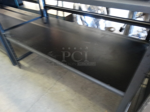 Black Table w/ Undershelf. 48x24x36
 - Image 3 of 4