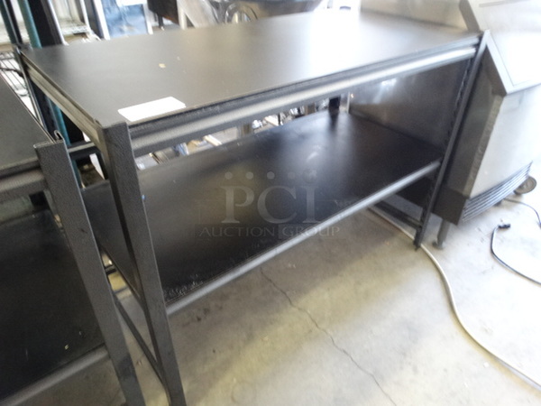Black Table w/ Undershelf. 48x24x36
 - Image 4 of 4