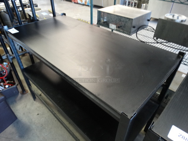 Black Table w/ Undershelf. 48x24x36
 - Image 2 of 4