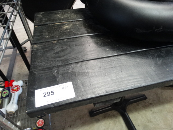 Black Wood Pattern Table on 2 Black Table Bases. 72x22x30
 - Image 2 of 3