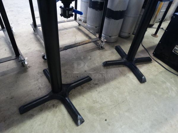 Black Wood Pattern Table on 2 Black Table Bases. 72x22x30
 - Image 3 of 3