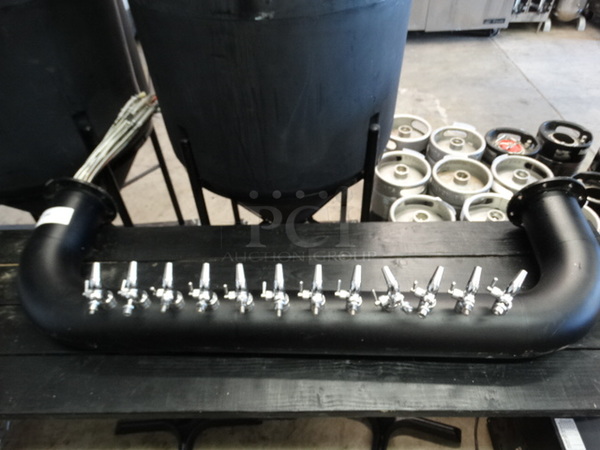 Black 12 Head Beer Tap Tower. 60x10x19
