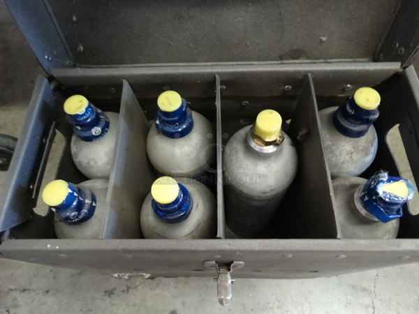 ALL ONE MONEY! Lot of 7 Alco2jet Carbonating System Tanks in Gray Bag! 15x8x14
 - Image 3 of 5