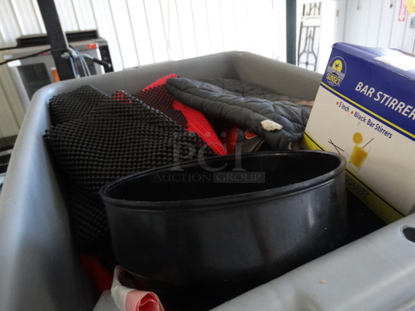 ALL ONE MONEY! Lot of Various Items in Gray Poly Bus Bin!
 - Image 2 of 4