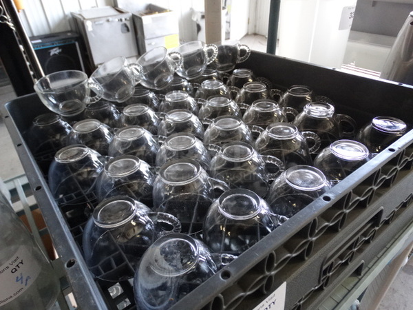 30 Glass Mugs in Dish Caddy. 4.5x3.5x2.5. 30 Times Your Bid!
 - Image 3 of 3