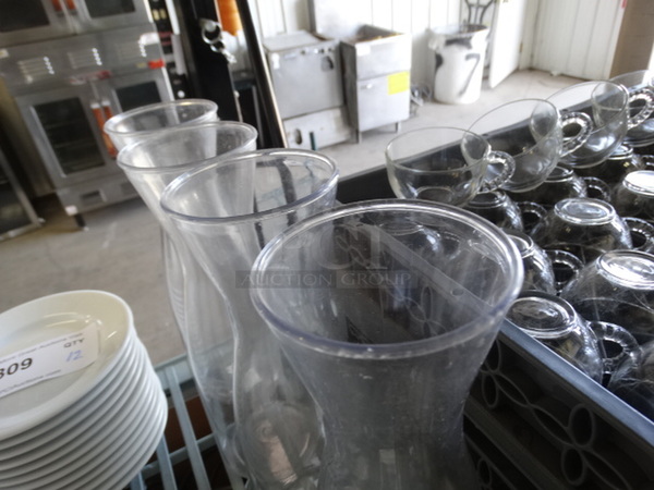 4 Poly Clear Wine Carafes. 3.5x3.5x10.5. 4 Times Your Bid!
 - Image 3 of 3