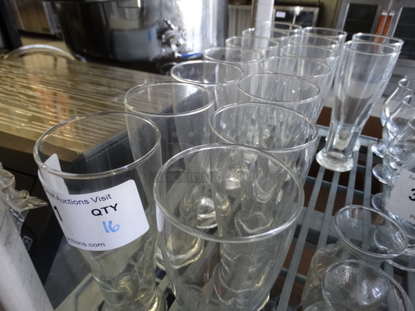16 Beverage Glasses. 3x3x8. 16 Times Your Bid!
 - Image 2 of 3