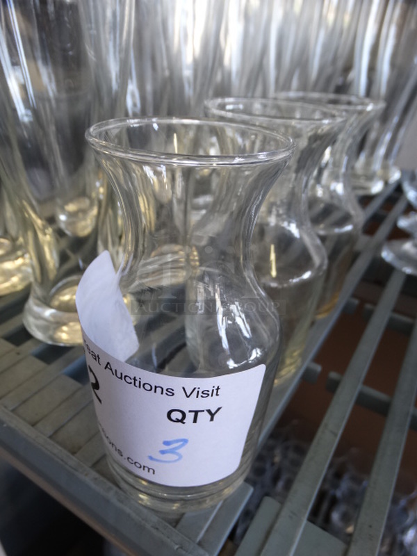 3 Wine Carafes. 2.5x2.5x5. 3 Times Your Bid!
 - Image 1 of 2
