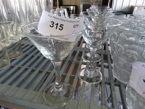 6 Martini Glasses. 4x4x6.5. 6 Times Your Bid!
