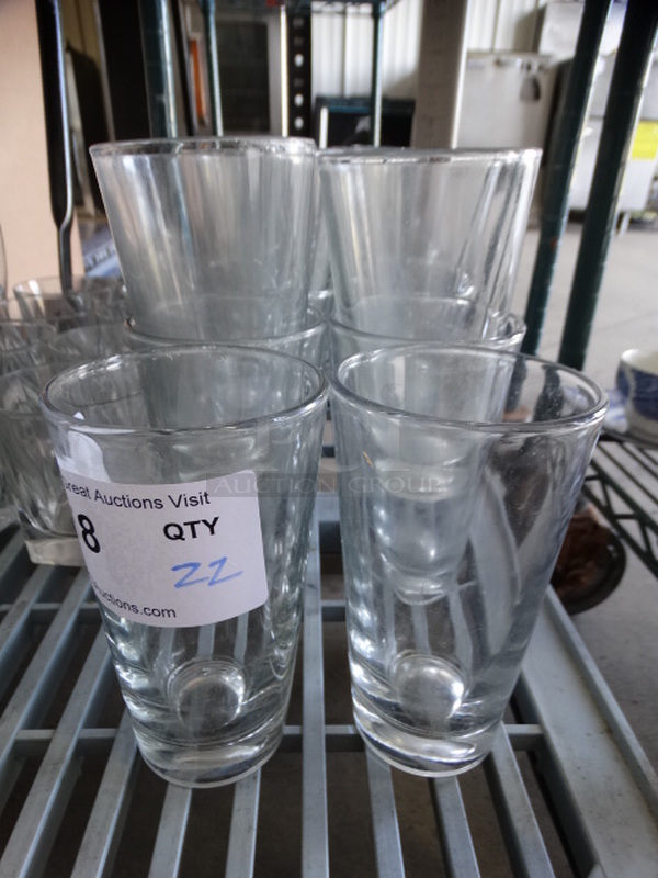 22 Beverage Glasses. 3.5x3.5x6. 22 Times Your Bid!
 - Image 1 of 3
