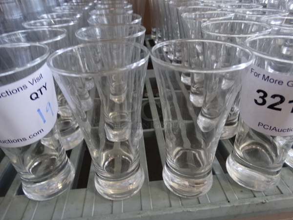 19 Beverage Glasses. 2.5x2.5x5. 19 Times Your Bid!
