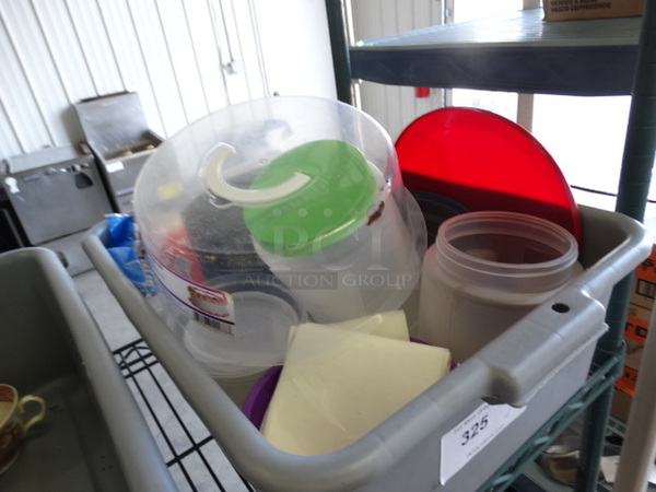 ALL ONE MONEY! Lot of Various Poly Items in Gray Poly Bus Bin!
 - Image 2 of 5