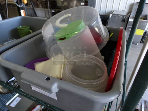 ALL ONE MONEY! Lot of Various Poly Items in Gray Poly Bus Bin!
 - Image 3 of 5