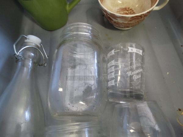 7 Various Glasses/Mugs in Gray Poly Bus Bin. 7 Times Your Bid!
 - Image 3 of 5