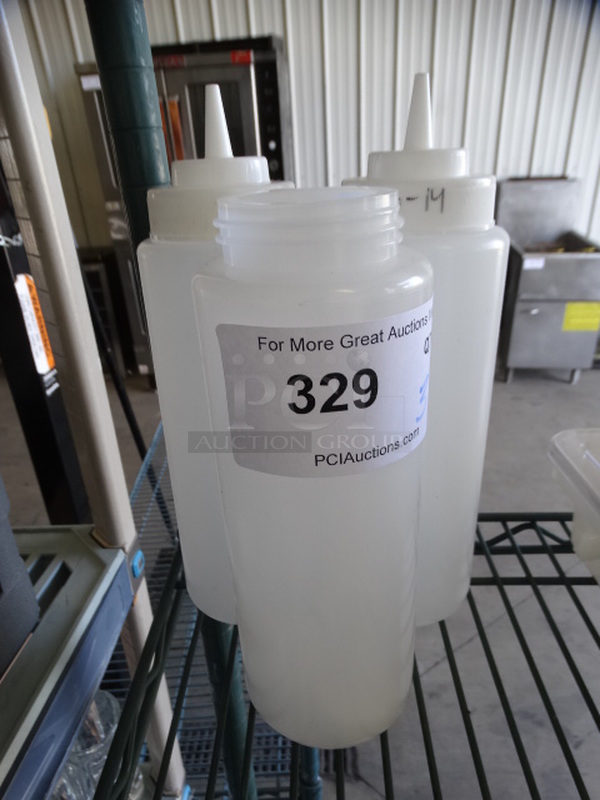 3 Poly Condiment Bottles. Missing 1 Lid. 3x3x12. 3 Times Your Bid!
 - Image 1 of 3