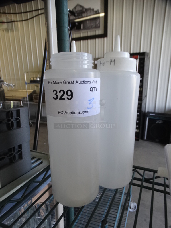 3 Poly Condiment Bottles. Missing 1 Lid. 3x3x12. 3 Times Your Bid!
 - Image 3 of 3